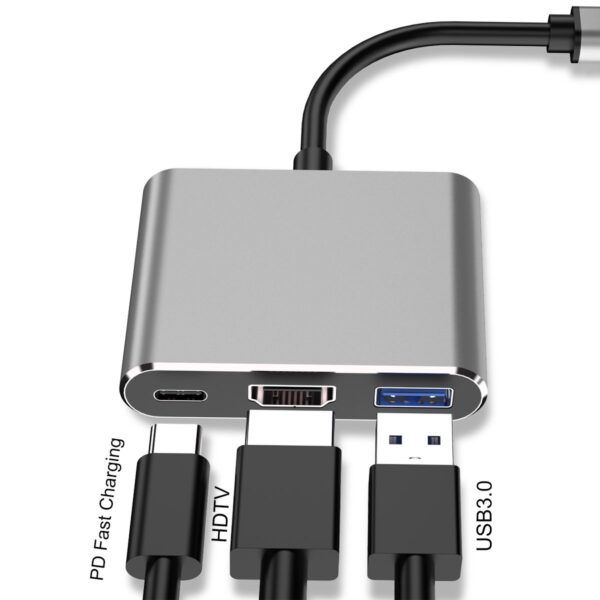 Aluminum Alloy 3-Port USB Type C Hub - Image 3