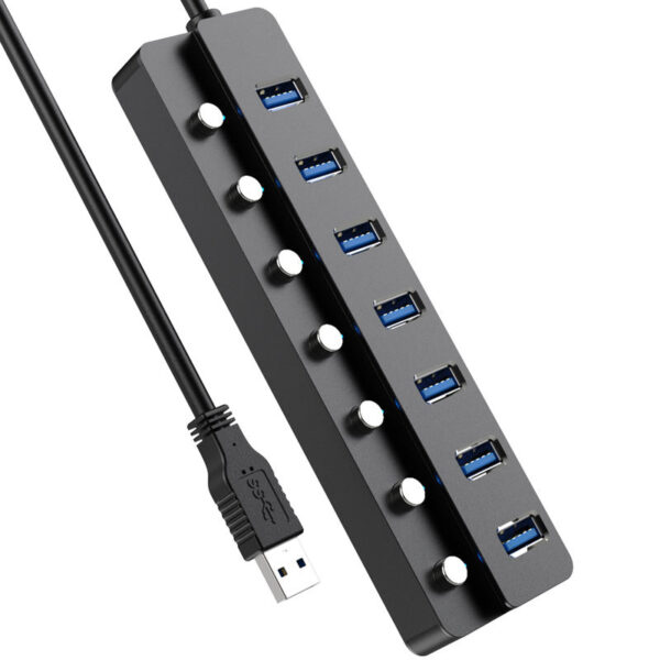 5Gbps 4/7/10-Port Aluminium On/Off Switch USB 3.0 Hub - Image 2