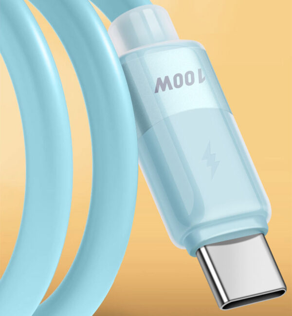 Soft Silicone USB-C  Cable 100W Fast Charging - Image 3