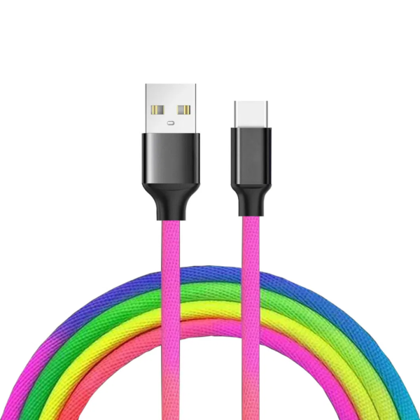 Colourful usb charging data cable