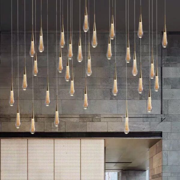 Led Rain Drop Crystal Bubble Pendant Lamp